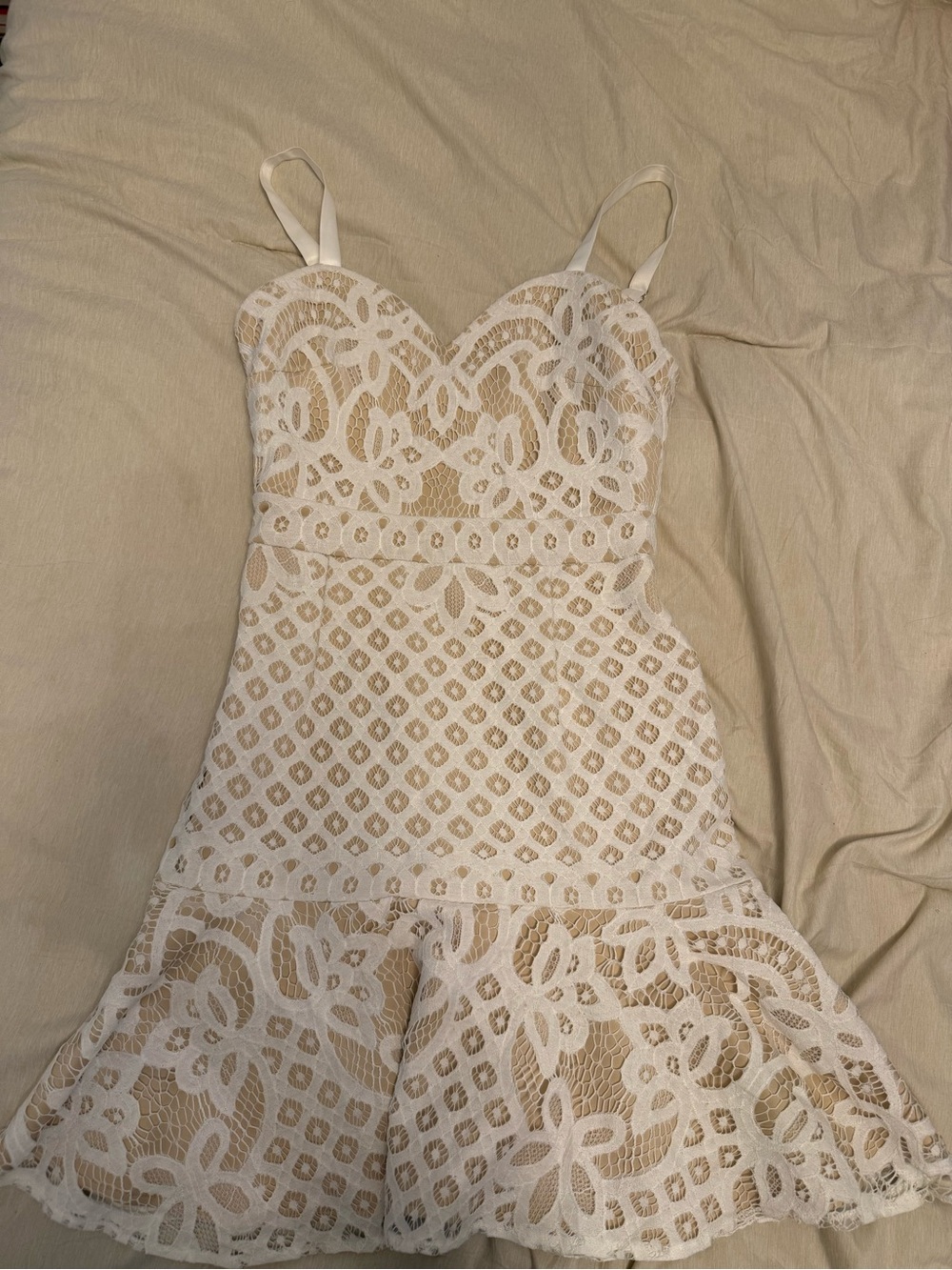 White Lace Fit & Flare Dress